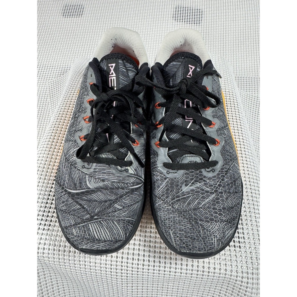 Nike Metcon 6 AMP Womens 7 Training CrossFit Shoes Gray Orange AO2982-081